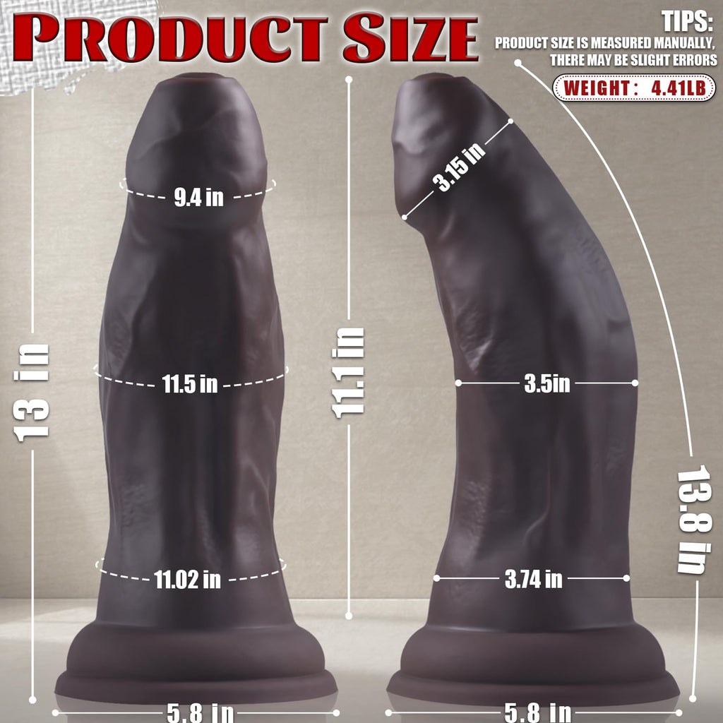 13 Inch Dual Density Silicone Dildo with Suction Cup L756