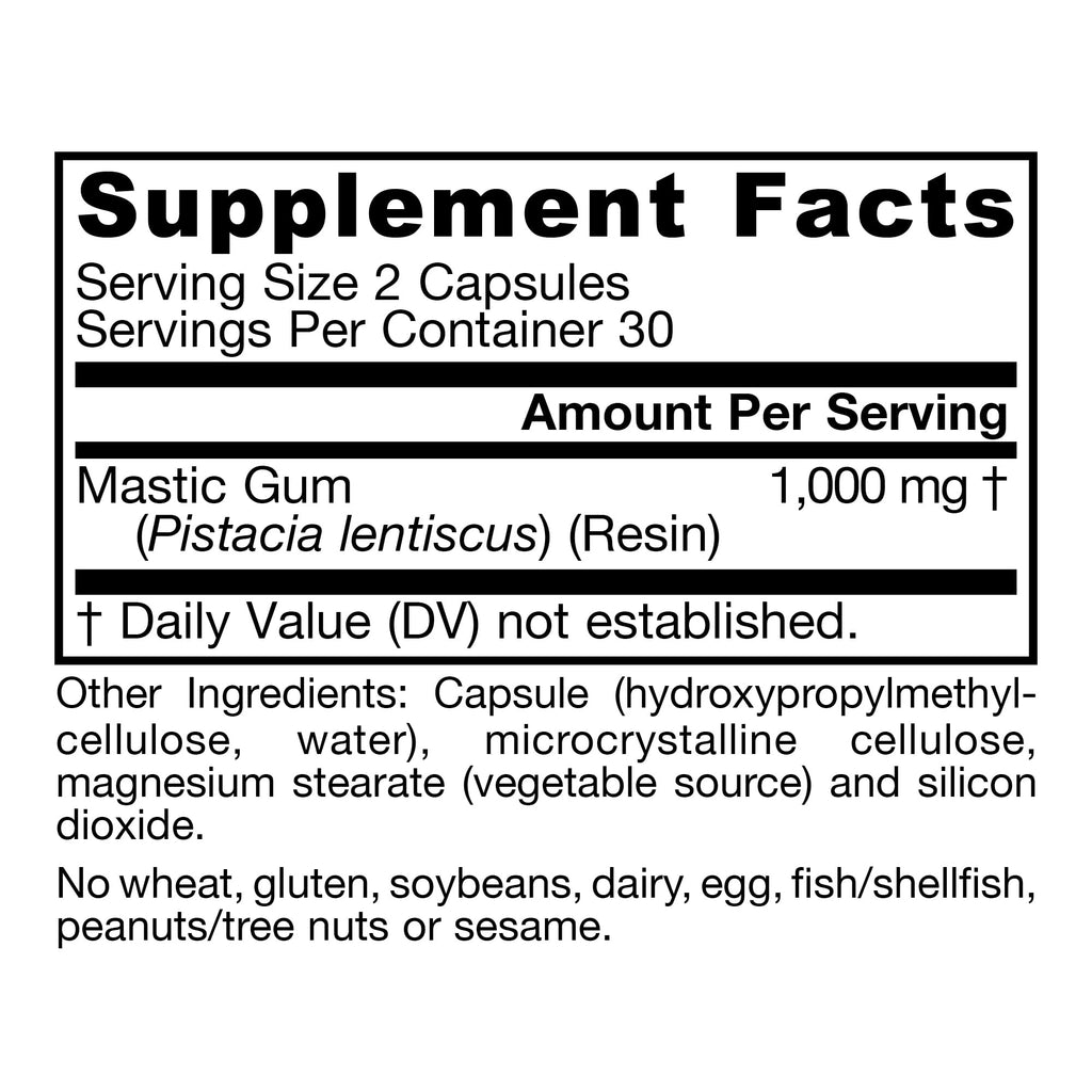 Mastic Gum 1000mg 60 Capsules H728