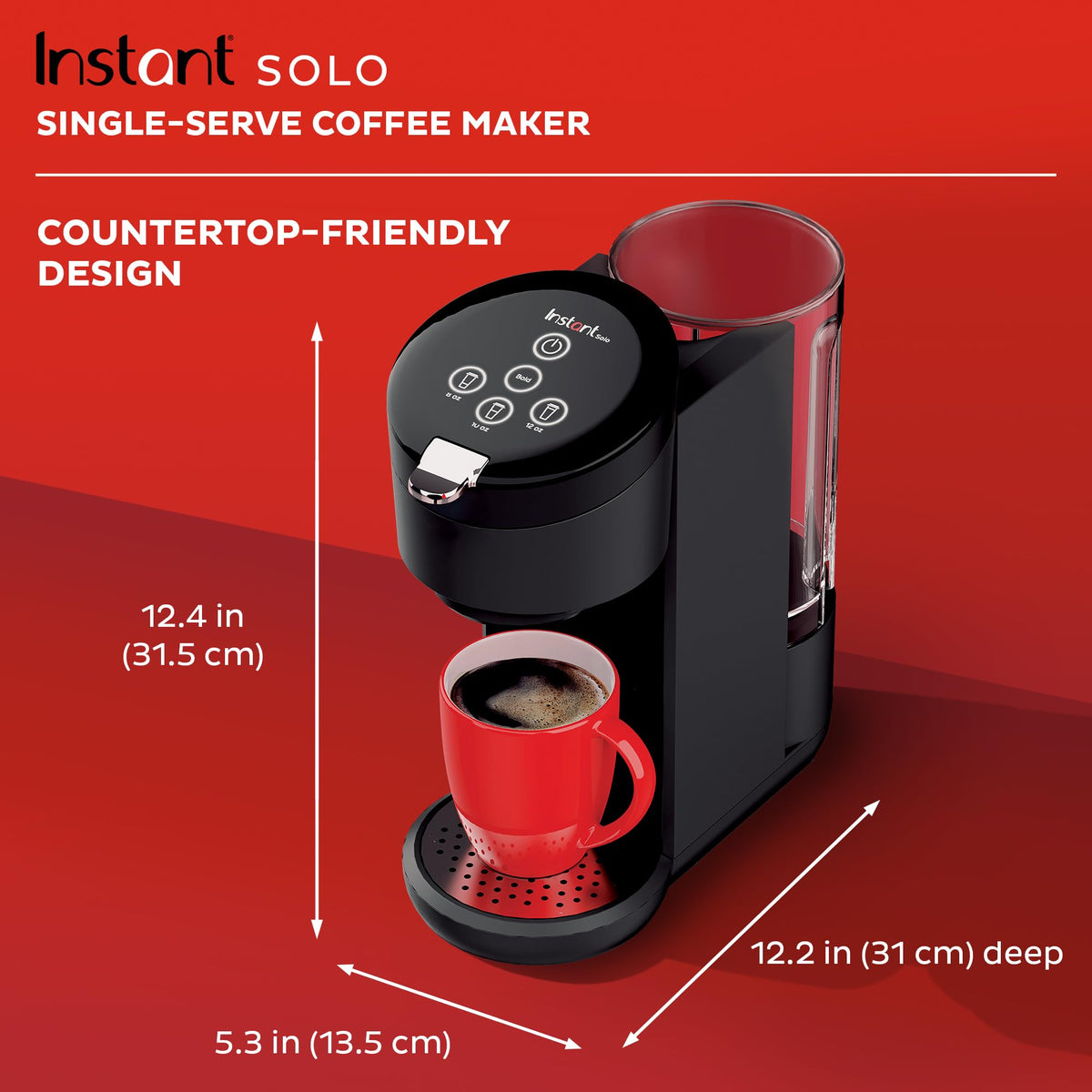 Single Serve K-Cup Pod Compatible Coffee Maker with 40oz Water Reservoir, Black X53945