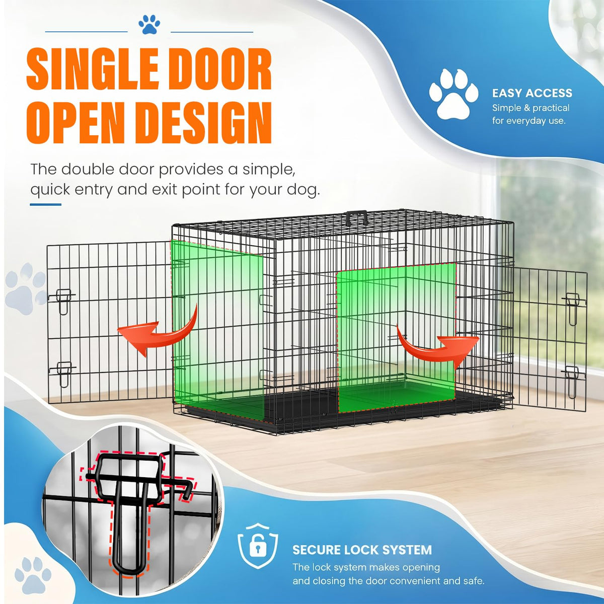 48 Inch Folding Metal Dog Crate M972520
