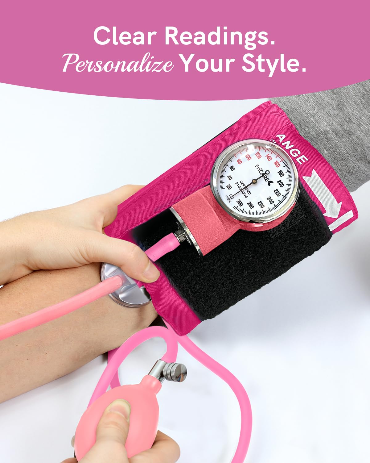 Pink Manual Blood Pressure Cuff C57302
