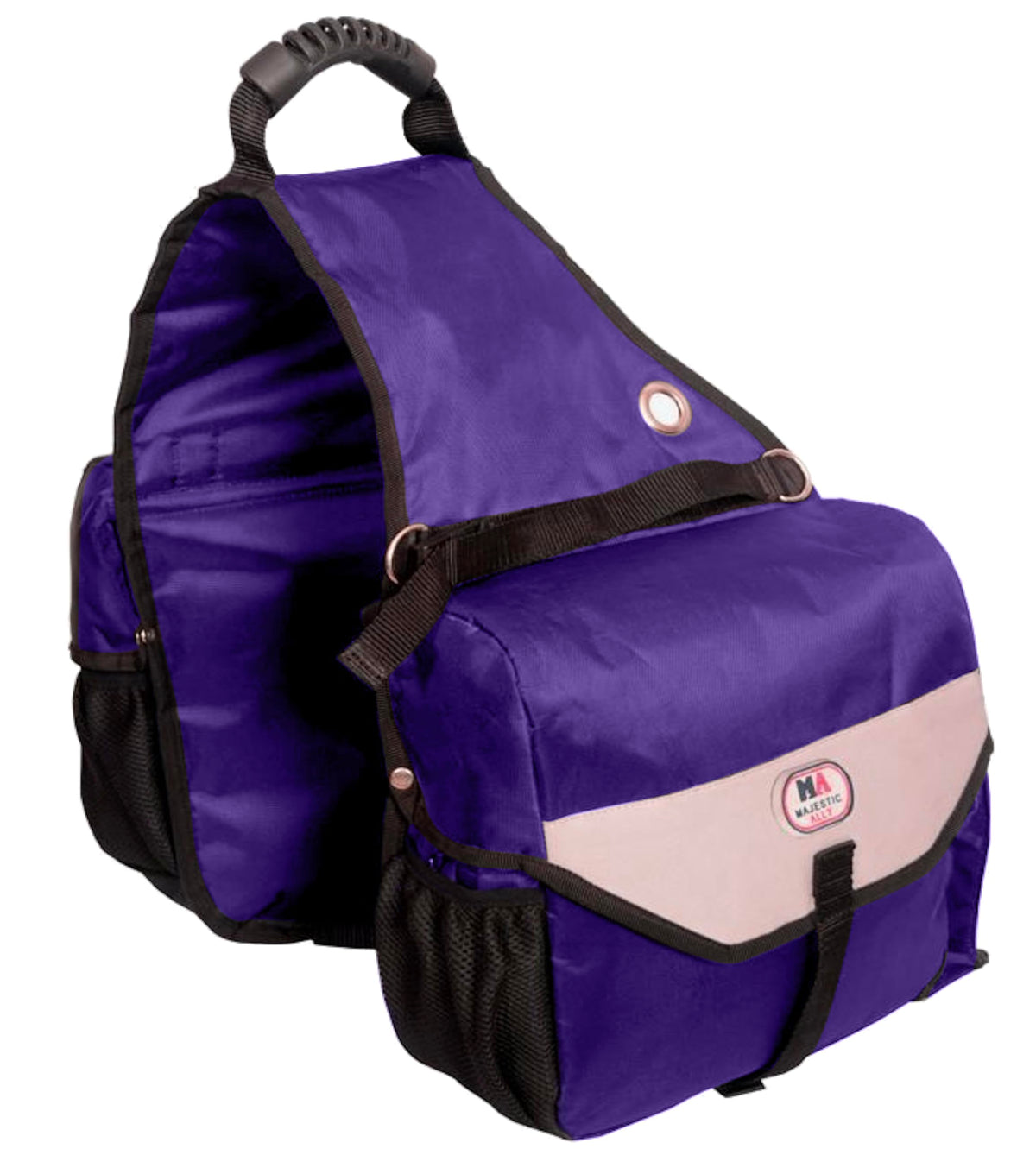 Nylon Insulated Leakproof Reflective Padded Purple Saddle Bag G456001