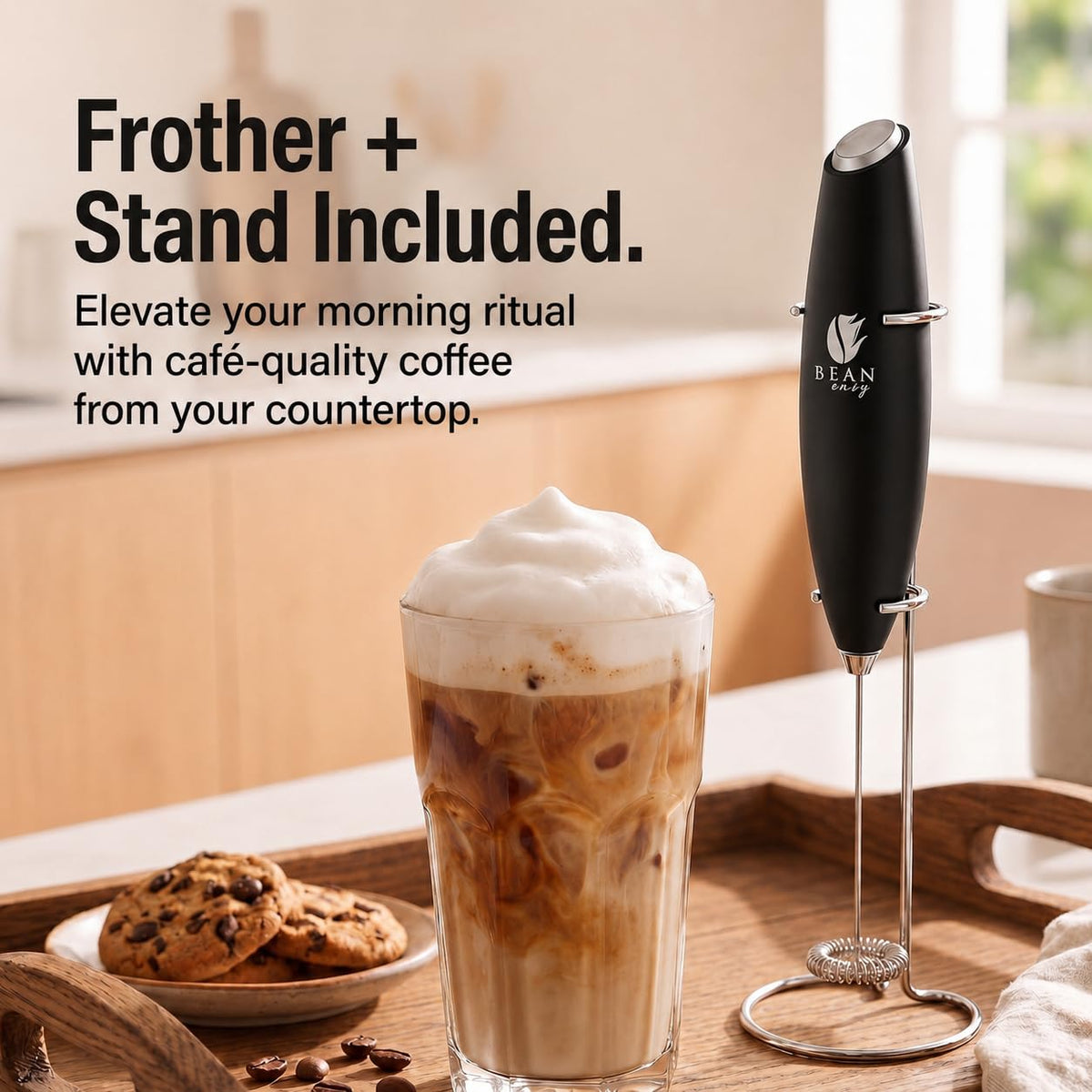Black Handheld Milk Frother W1274