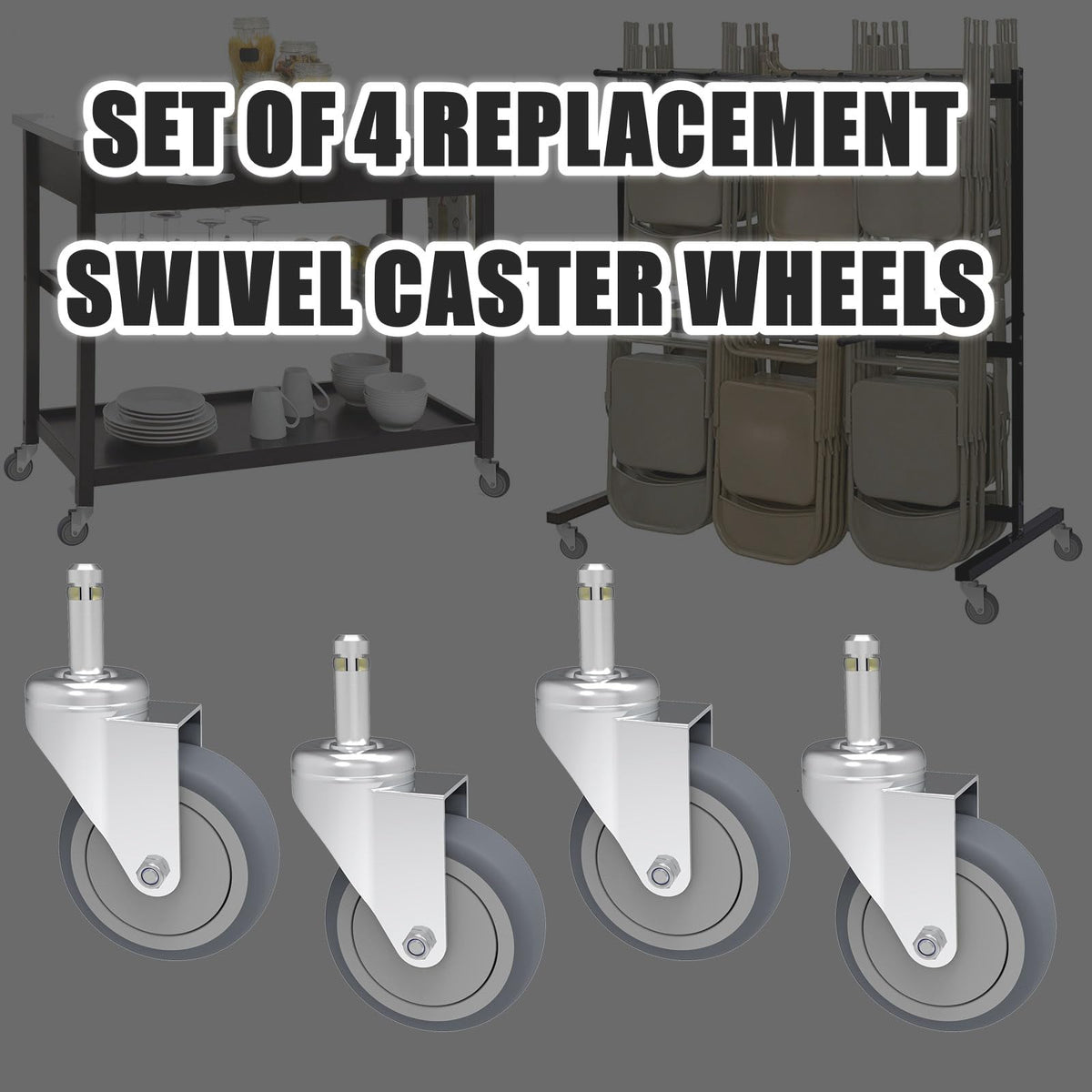 3-Inch Swivel Stem Caster 4 Pack Q755136