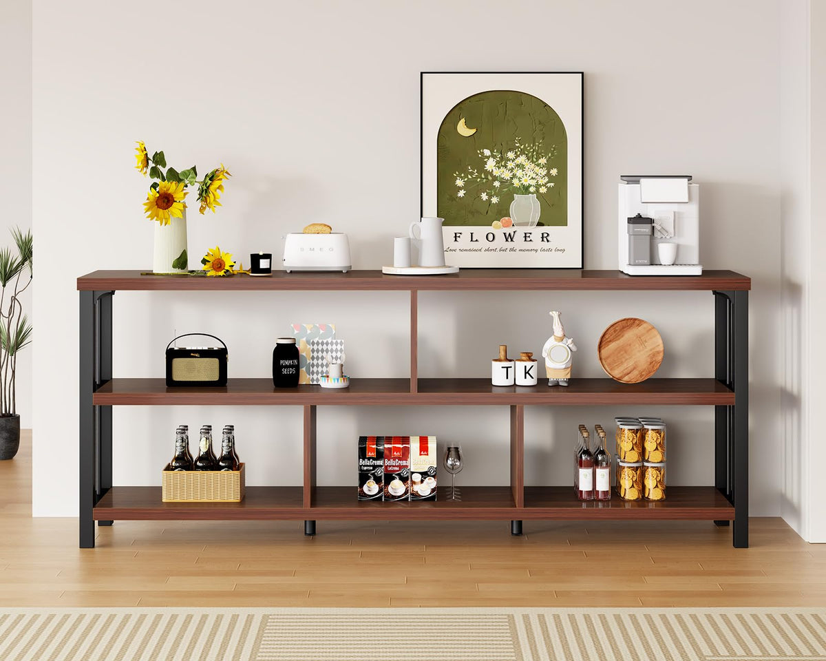 63” Long Low Open Wood Bookshelf E668600