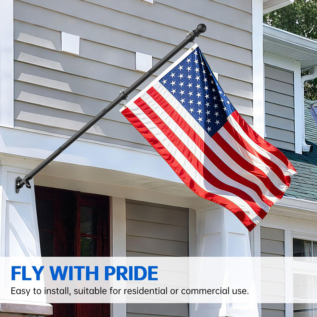 6FT Heavy Duty Tangle Free Steel Flag Pole Kit with 3x5 USA Flag X73061