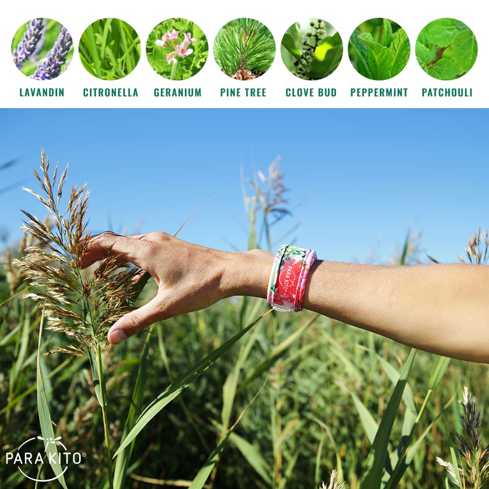 Mosquito Repellent Bracelets + Refill Pellets Bundle Peppermint Oil Black Z299201