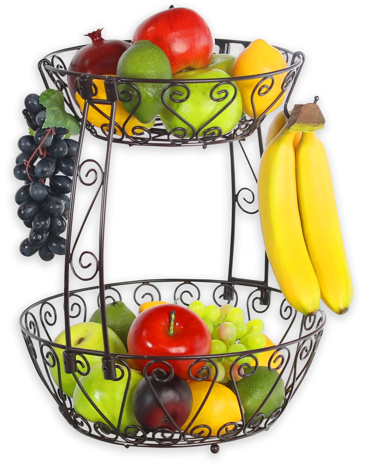 2-Tier Countertop Fruit Basket Bowl Storage E819865