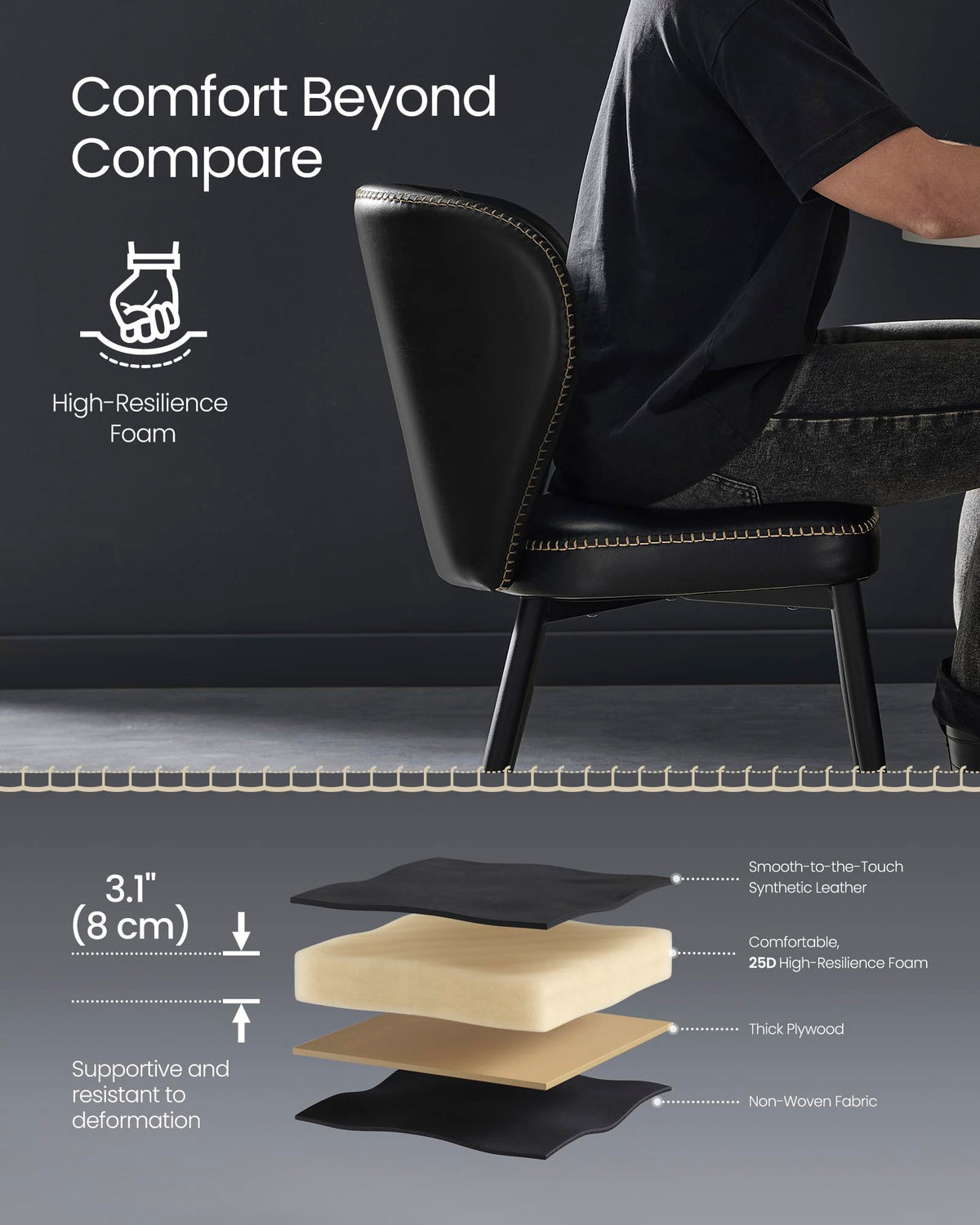 Upholstered Dining Chairs Set of 4 P4294
