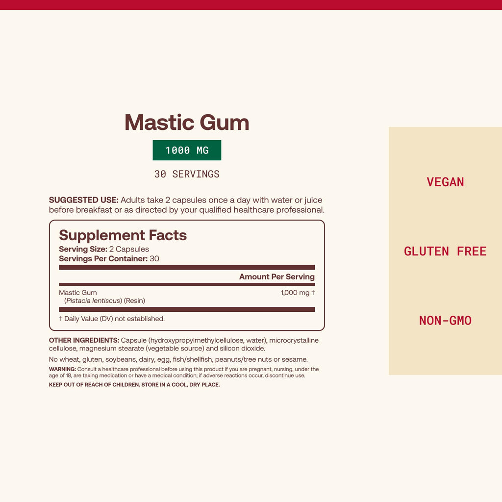 Mastic Gum 1000mg 60 Capsules H728