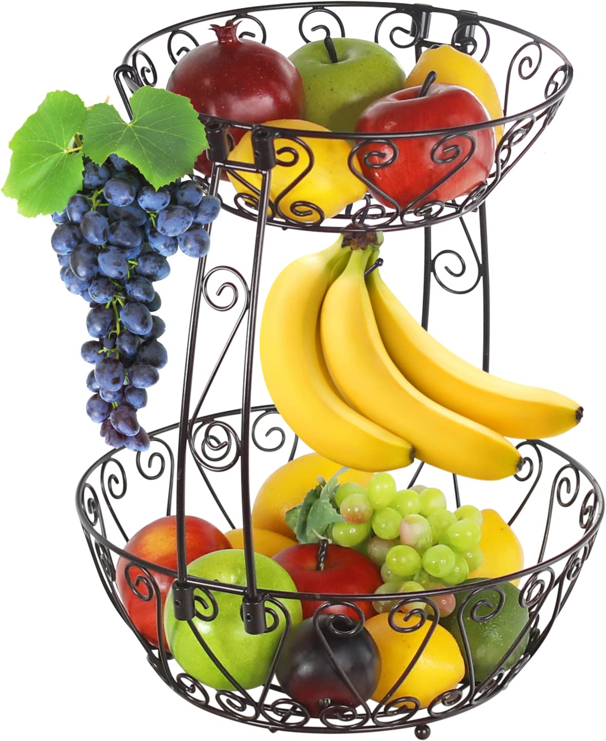 2-Tier Countertop Fruit Basket Bowl Storage E819865