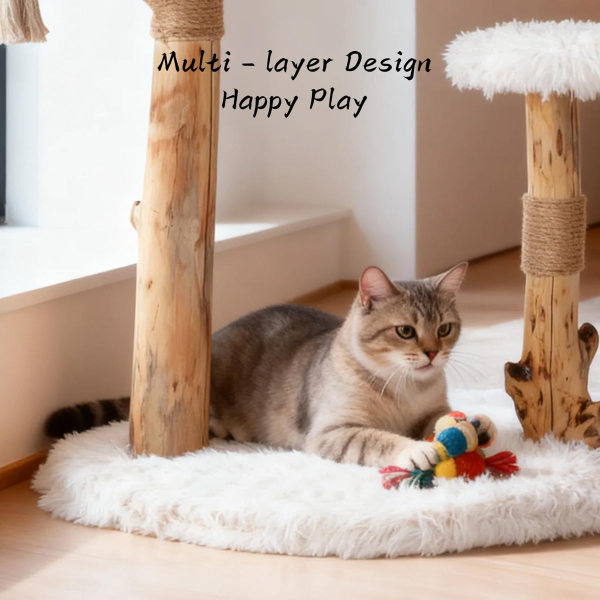 Modern Cat Tree Tower with Sisal Scratching Post K527