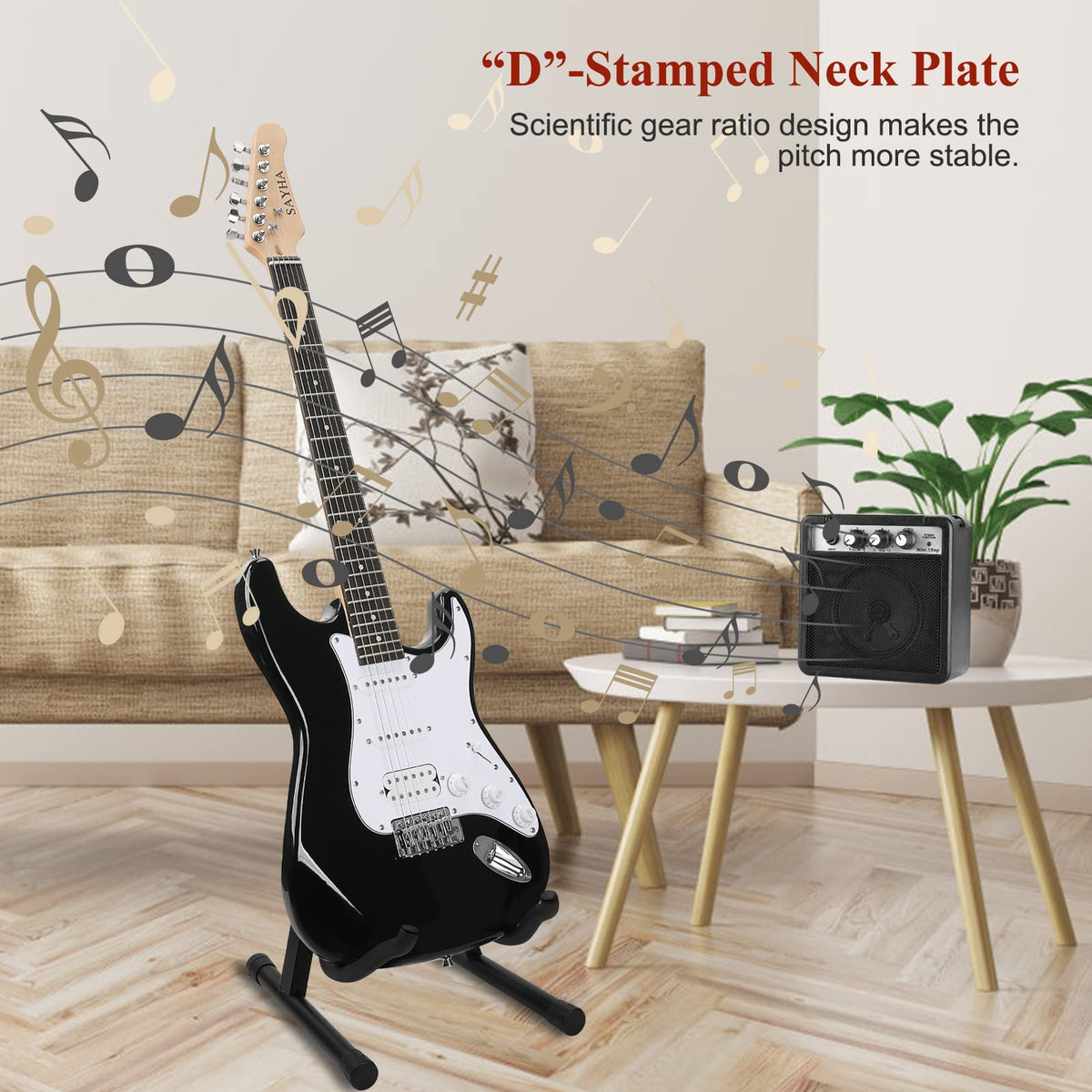 39 Inch HSS Pickups Electric Guitar Starter Kit with Amplifier Bag O6021