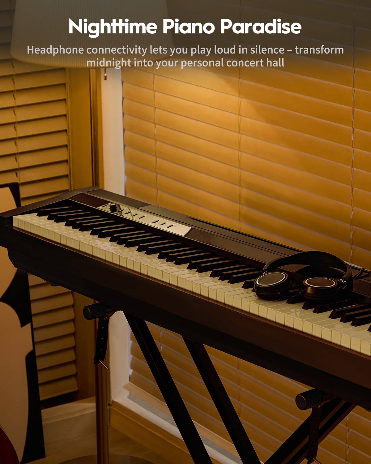 88 Key Weighted Hammer-Action Digital Piano with Sustain Pedal, Black G28056