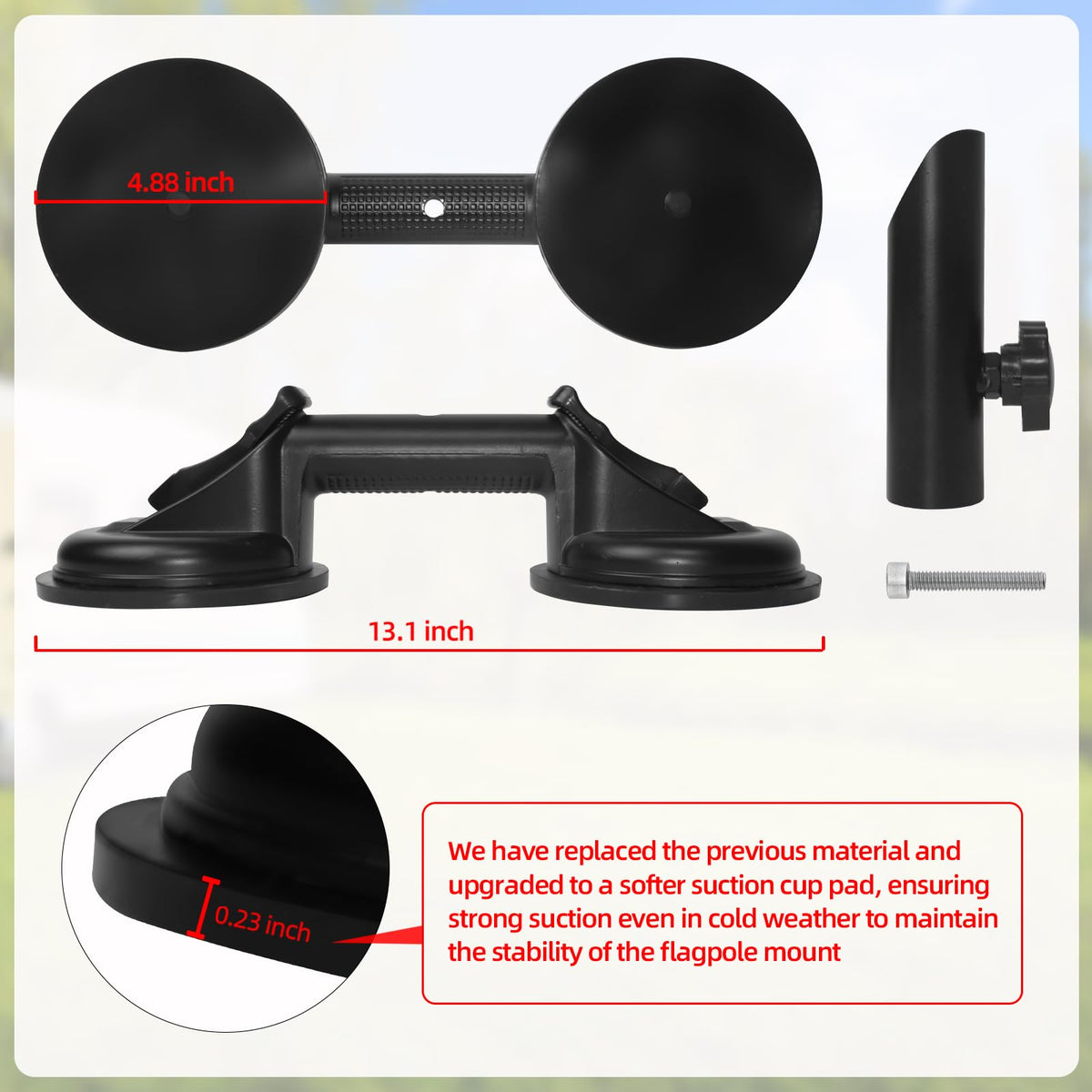 Suction Cup Flag Pole Mount Q35389