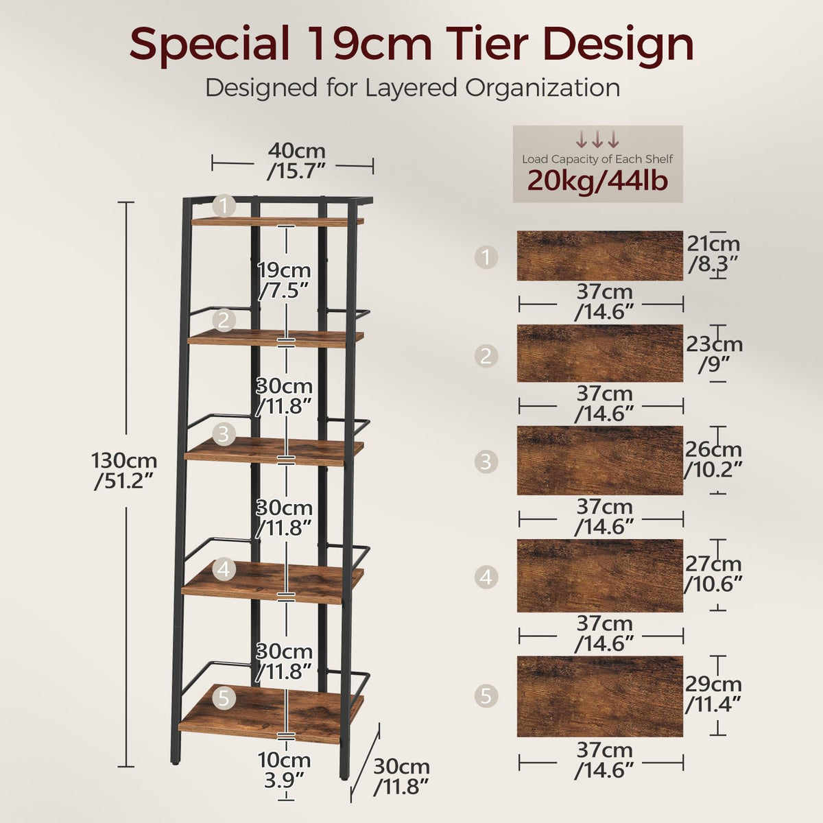 5-Tier Ladder Book Shelf V70736