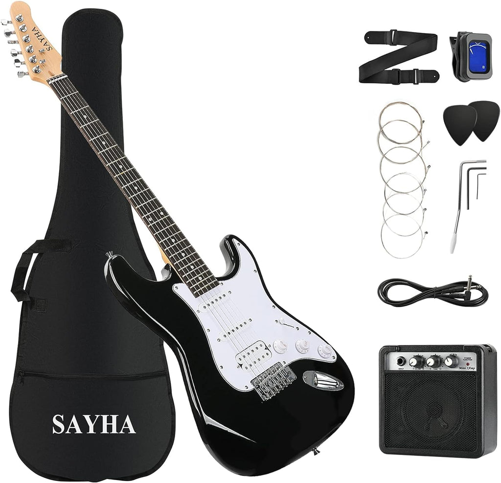 39 Inch HSS Pickups Electric Guitar Starter Kit with Amplifier Bag O6021