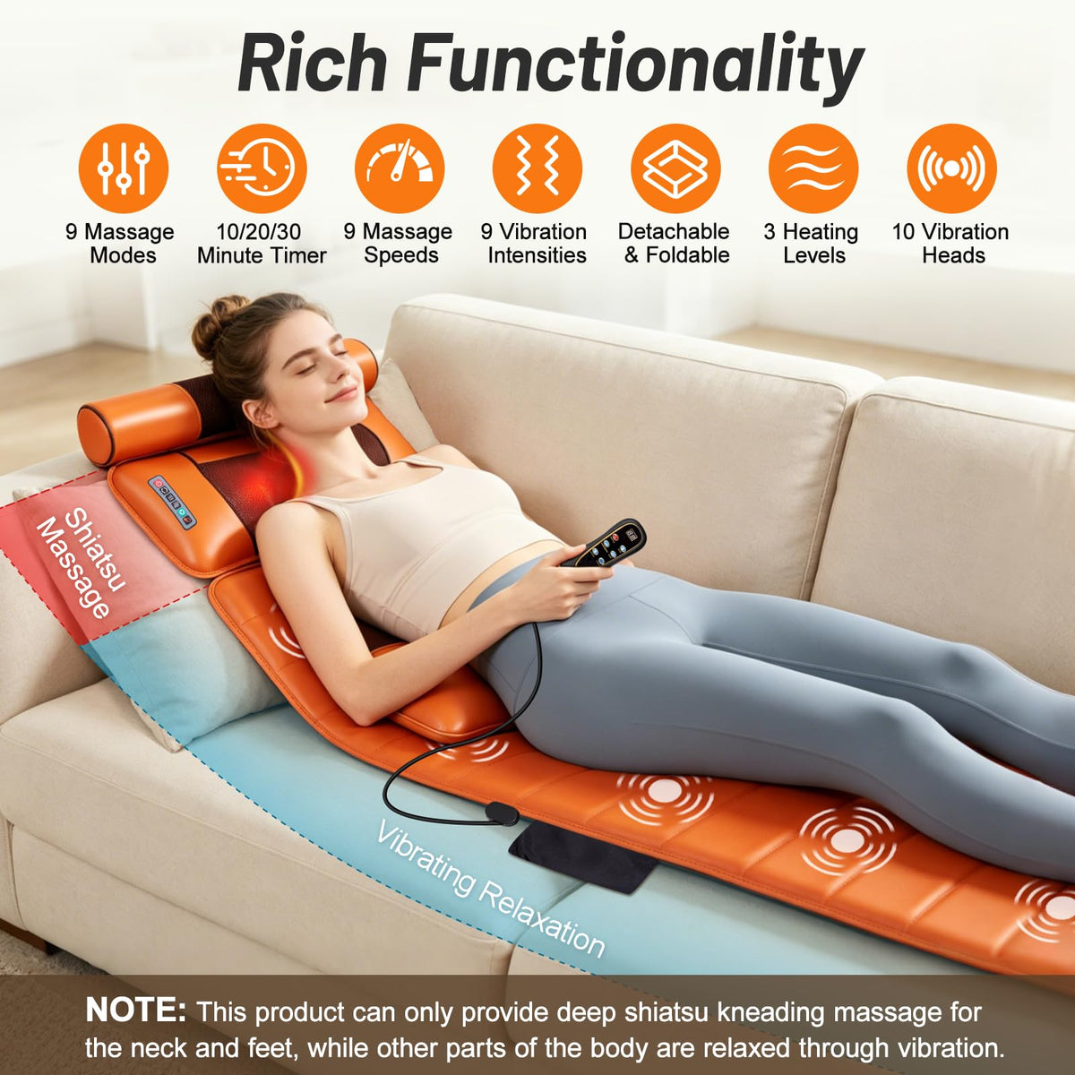 Full Body Massage Mat with Calf Vibration and Foot Massager W7686