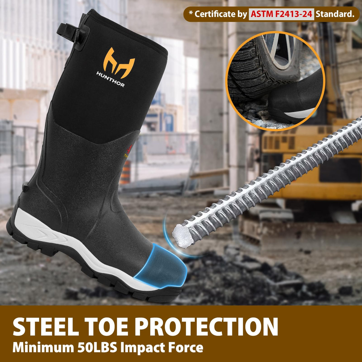 Steel Toe Waterproof Rubber Work Boots Z677287