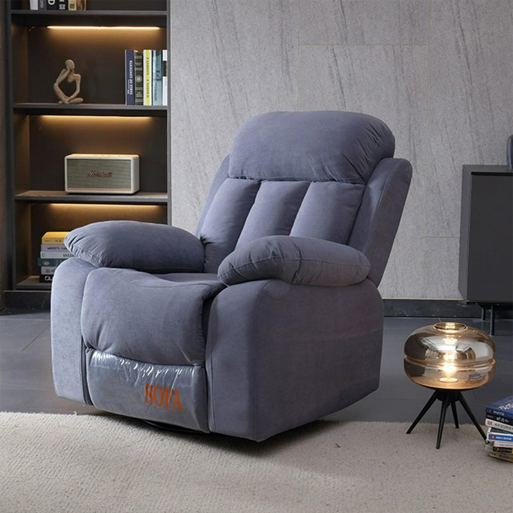 Gray Velvet Swivel Rocking Reclining Sofa W824944