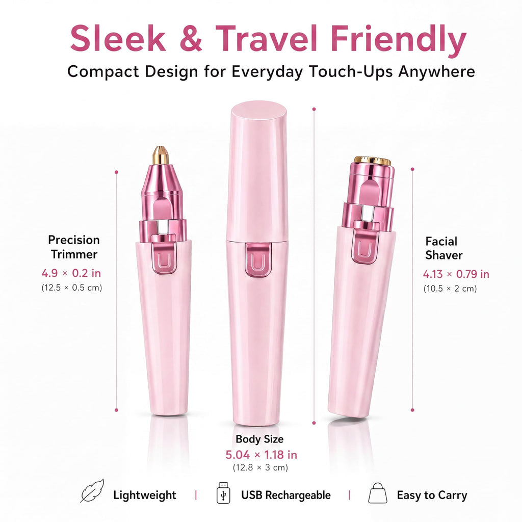 Pink USB Rechargeable Facial Hair Remover D59840