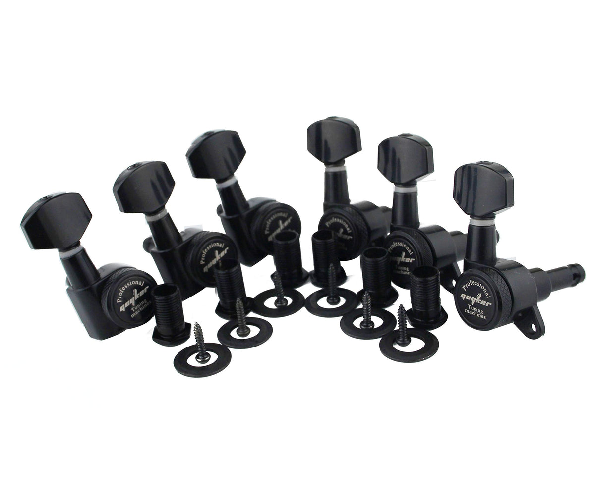 6 Locking Guitar Tuners Black T673