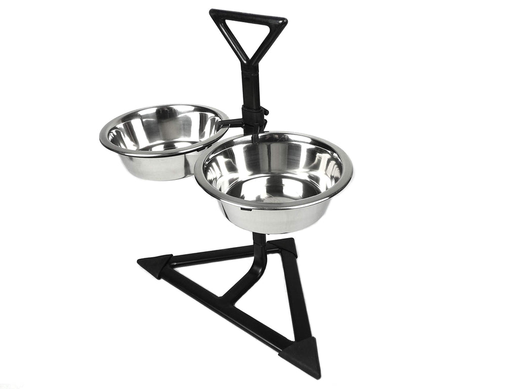 Double Feeder Corner High Stand with 2 x 1700 ml Stainless Steel Dishes Q626632