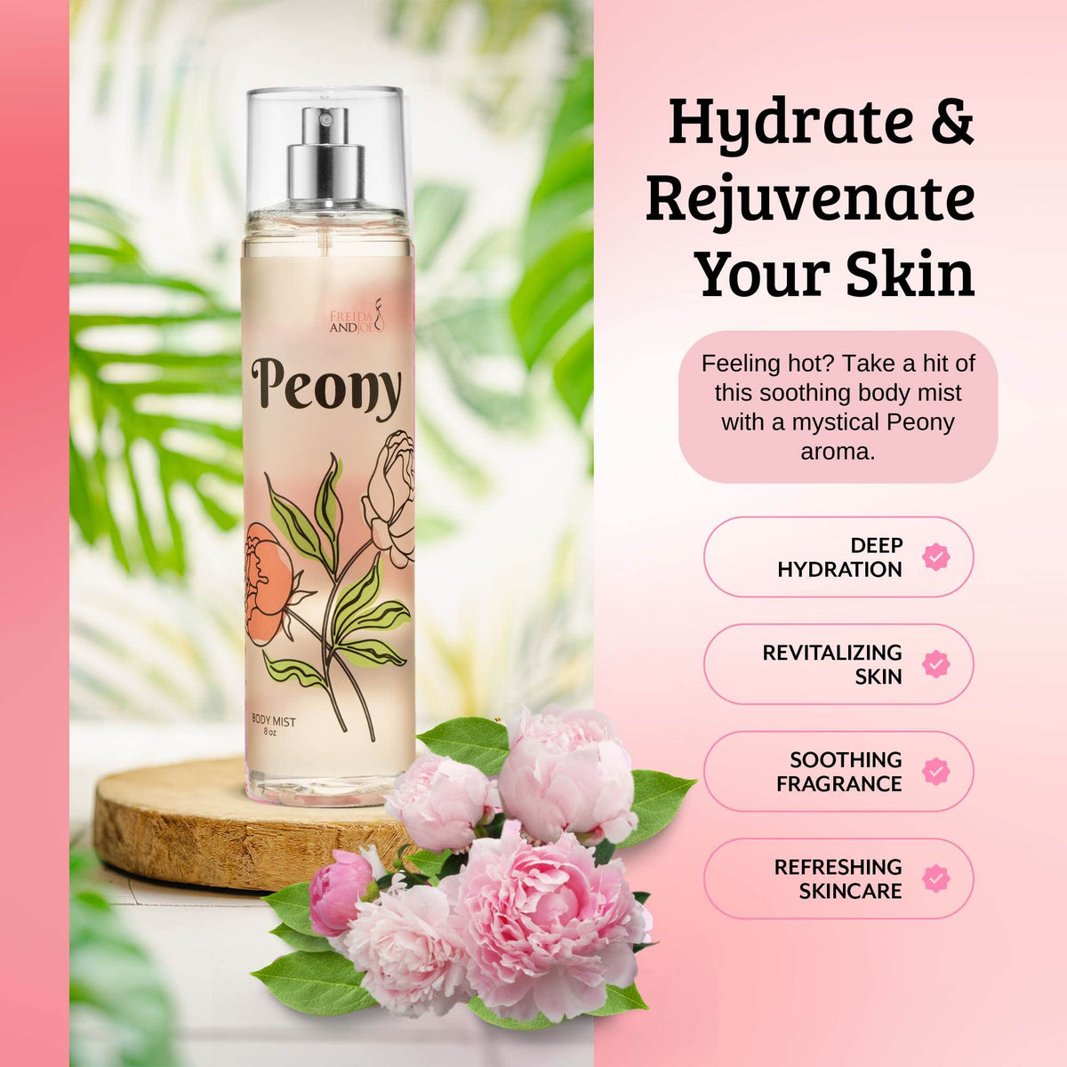 Body Mist Spray Peony Floral P439