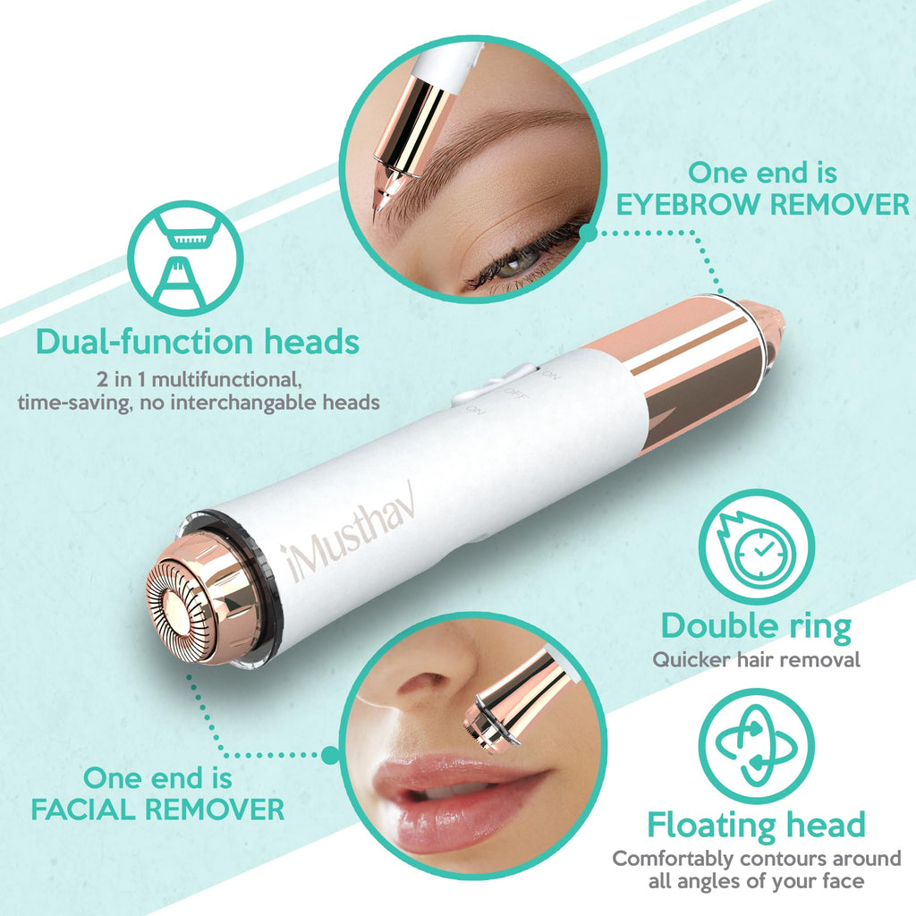 Facial Hair Removal for Women, 2-in-1 Face Hair Remover & Eyebrow Trimmer R4748