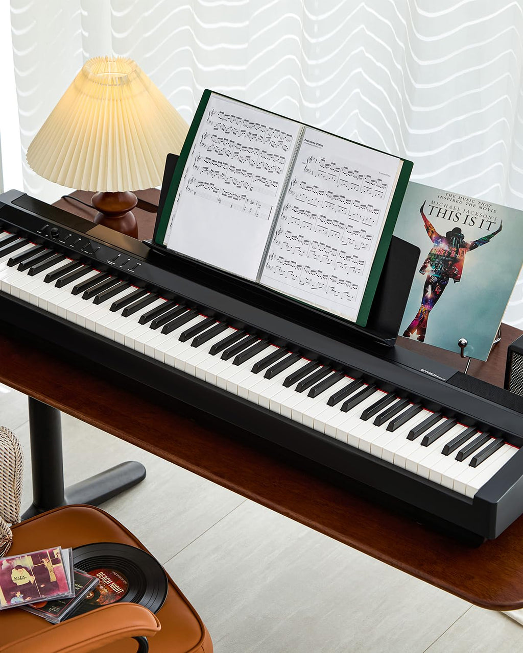 88 Key Weighted Hammer-Action Digital Piano with Sustain Pedal, Black G28056