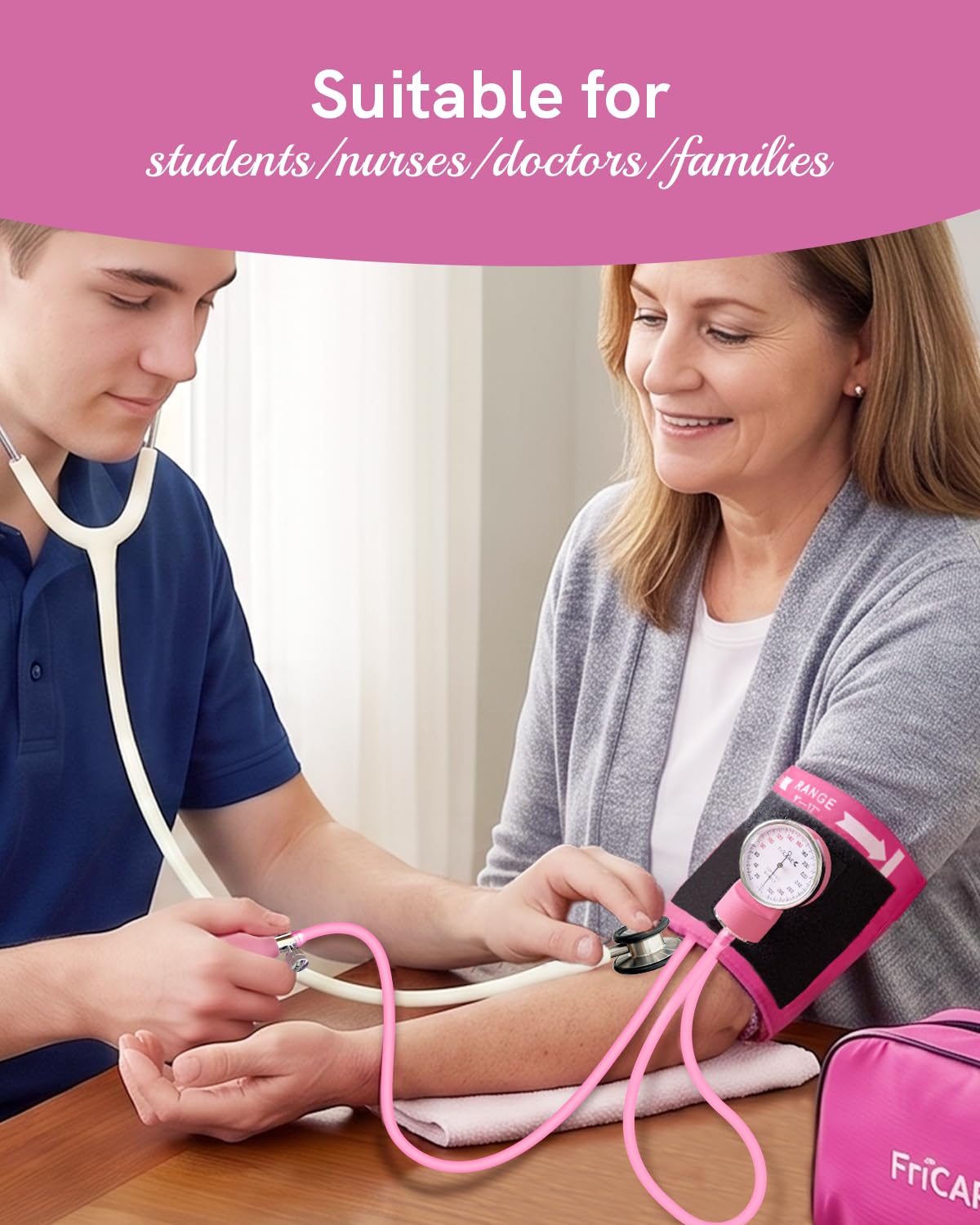 Pink Manual Blood Pressure Cuff C57302