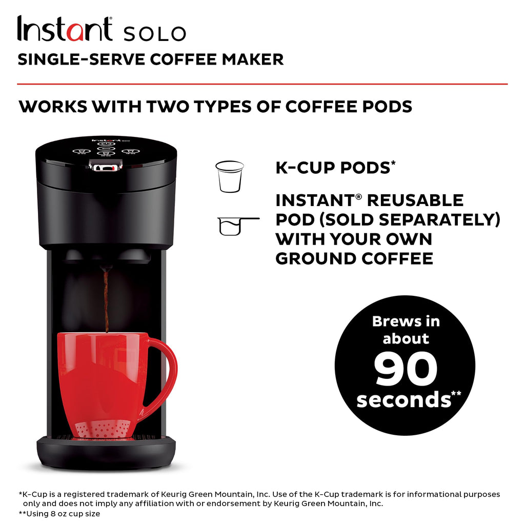 Single Serve K-Cup Pod Compatible Coffee Maker with 40oz Water Reservoir, Black X53945