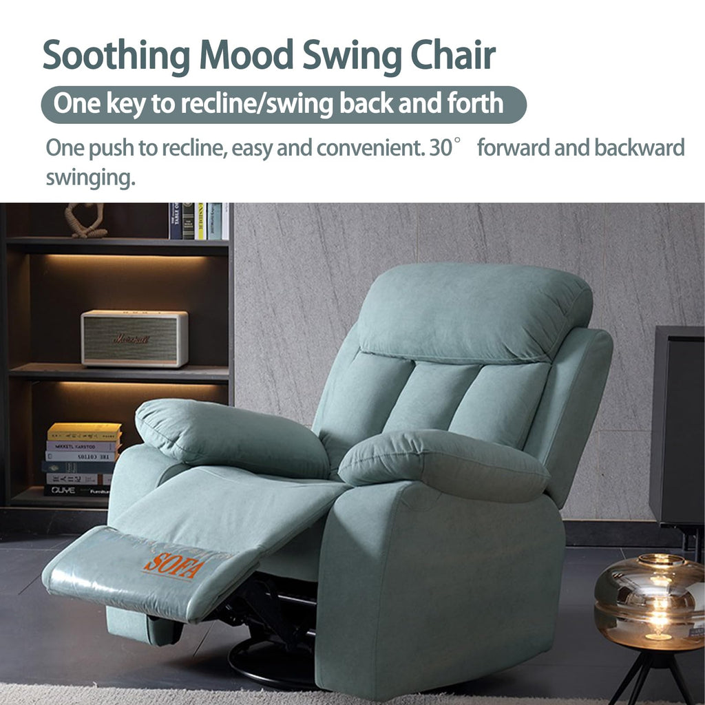 Gray Velvet Swivel Rocking Reclining Sofa W824944