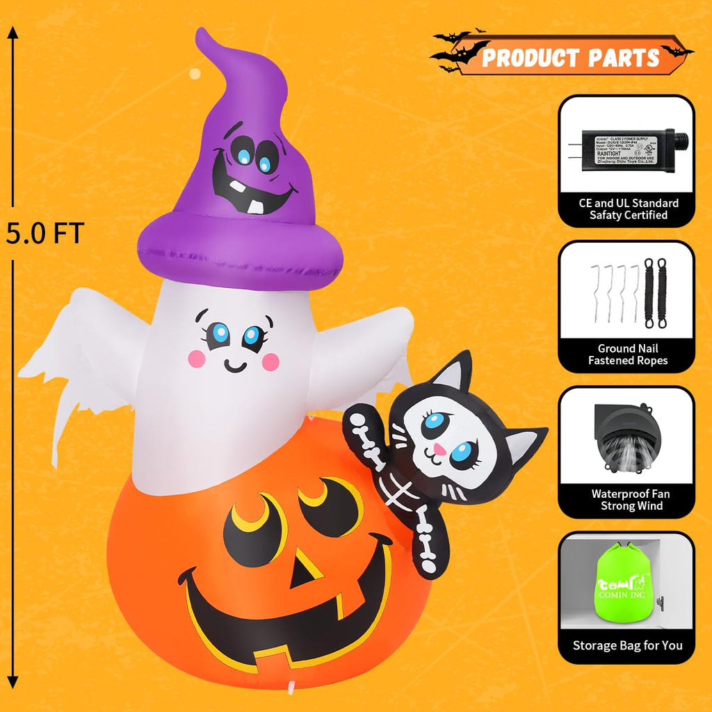 5 FT Halloween Inflatables with Built-in LEDs X3971
