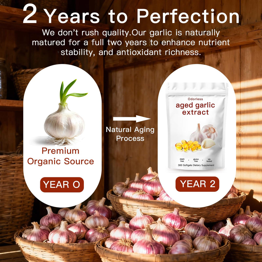 Odorless Organic Garlic Capsules 300 Softgels A691