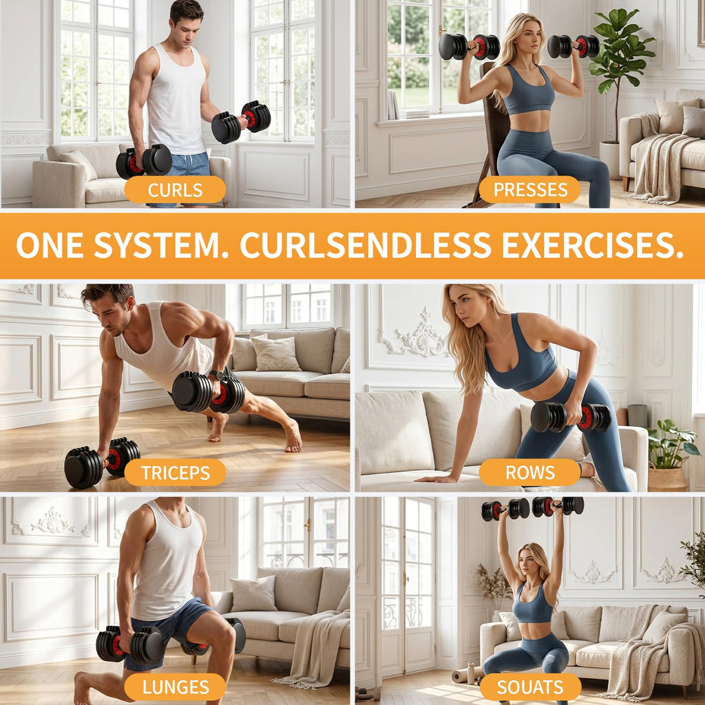 Adjustable Dumbbell Set of 2 with Storage Box D2550