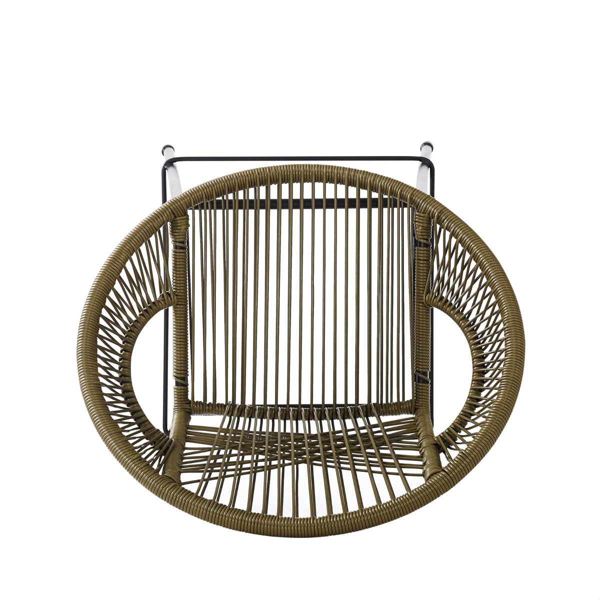 24" Height Metal Legs Faux Wicker Barstool Set of 2 O680951