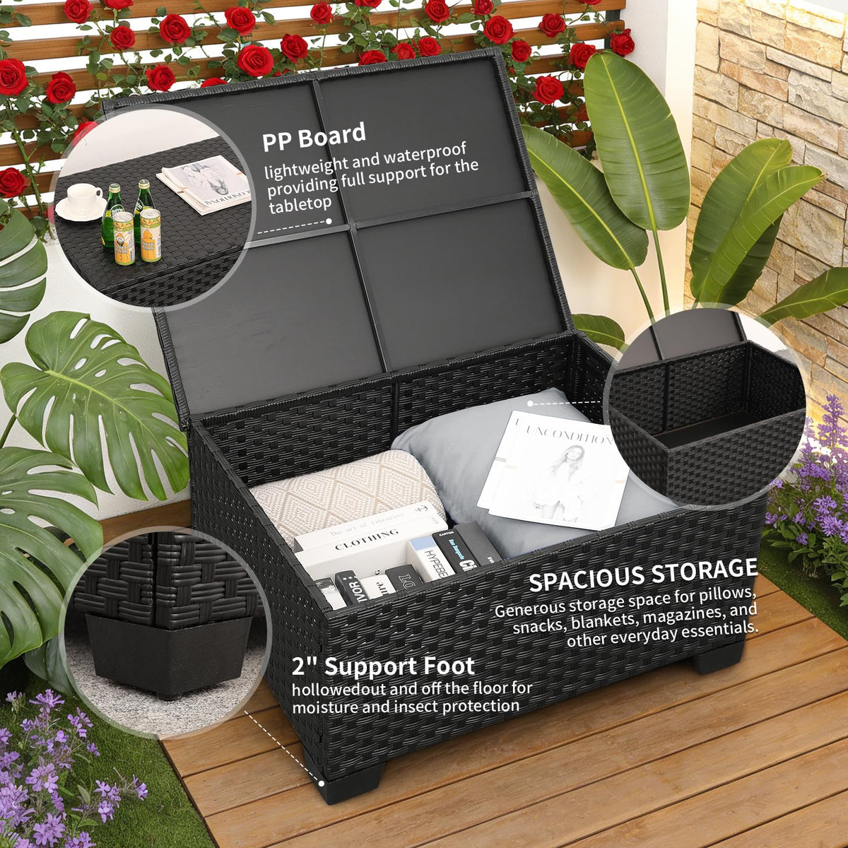 6 Pcs Outdoor Furniture Set with Fire Pit Table and Cushions P860