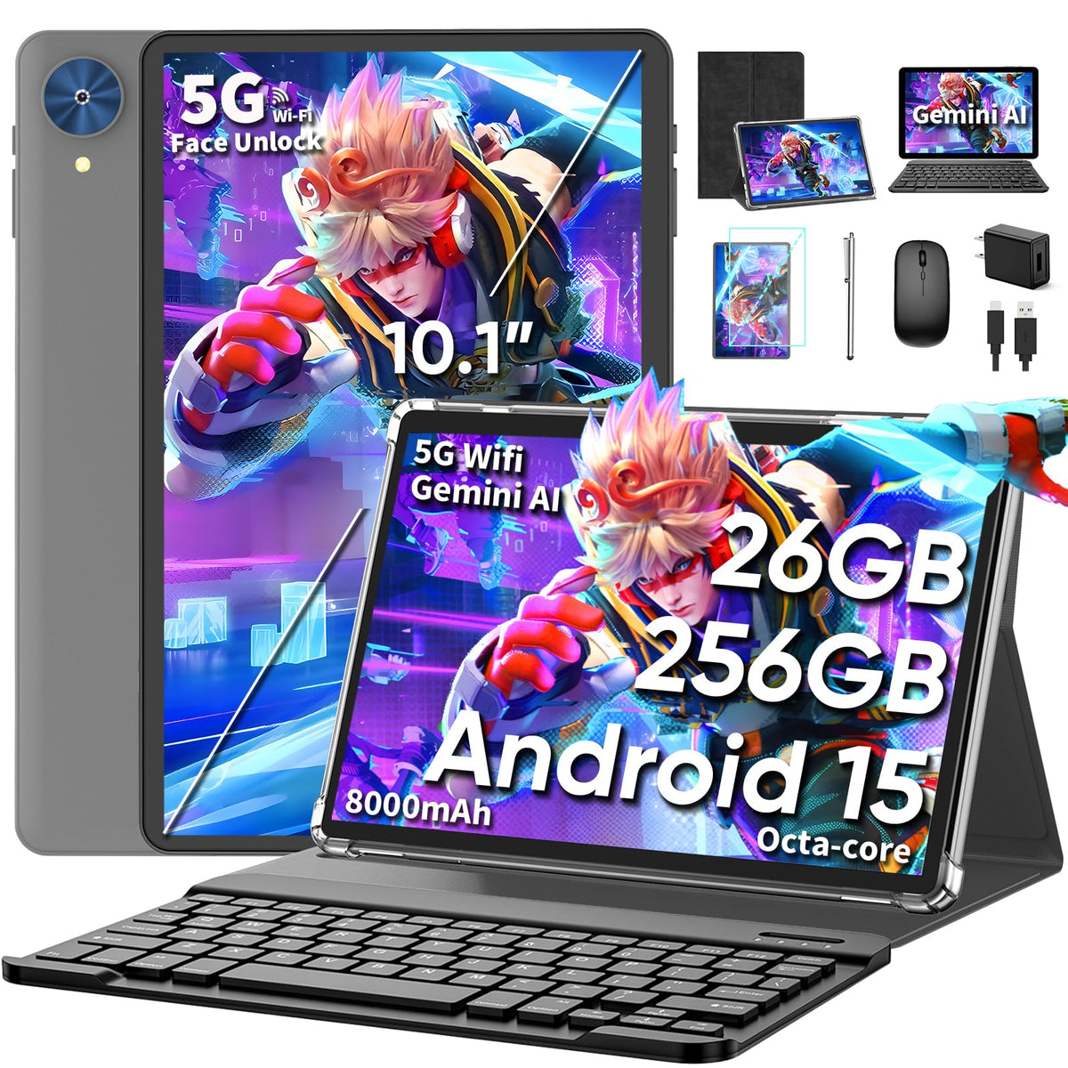 10 Inch Android Tablet with Keyboard G1089
