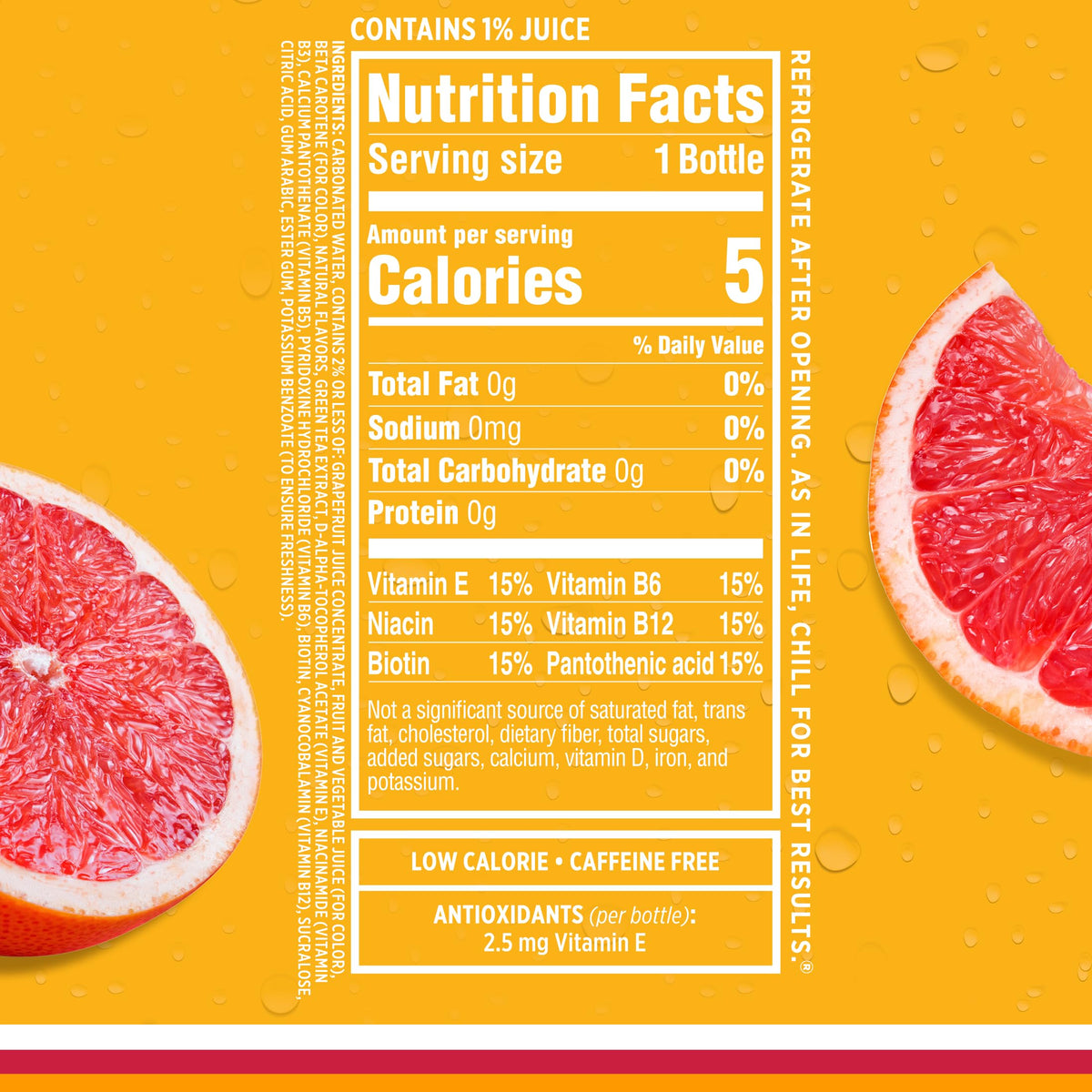 Pink Grapefruit Sparkling Water 17 fl oz Bottles Pack of 12 T75954