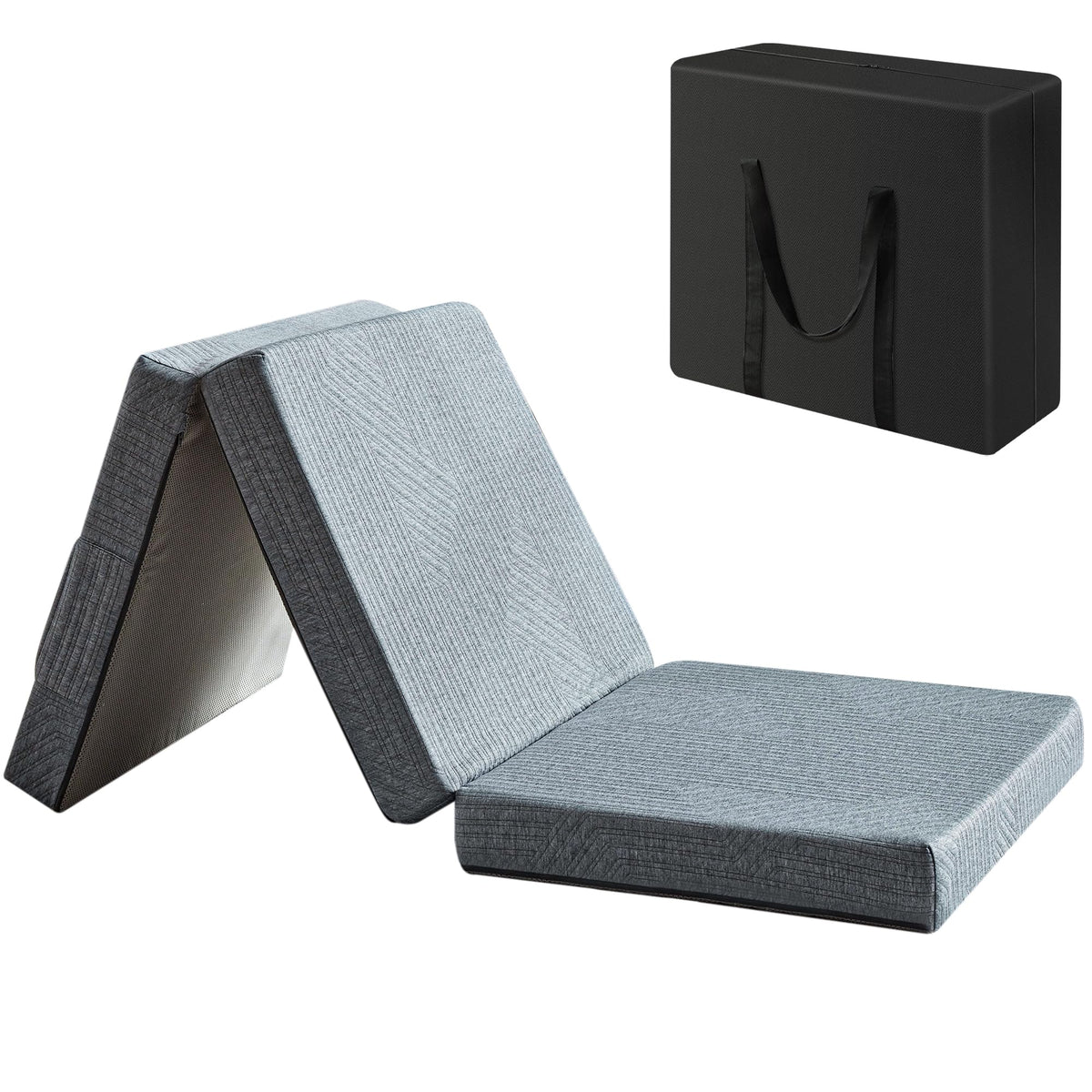 3.95" Memory Foam Topper Queen Size Foldable Floor Mat H2991
