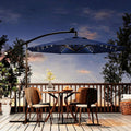 10FT Solar Lights Offset Patio Umbrella with Cross Base G1172