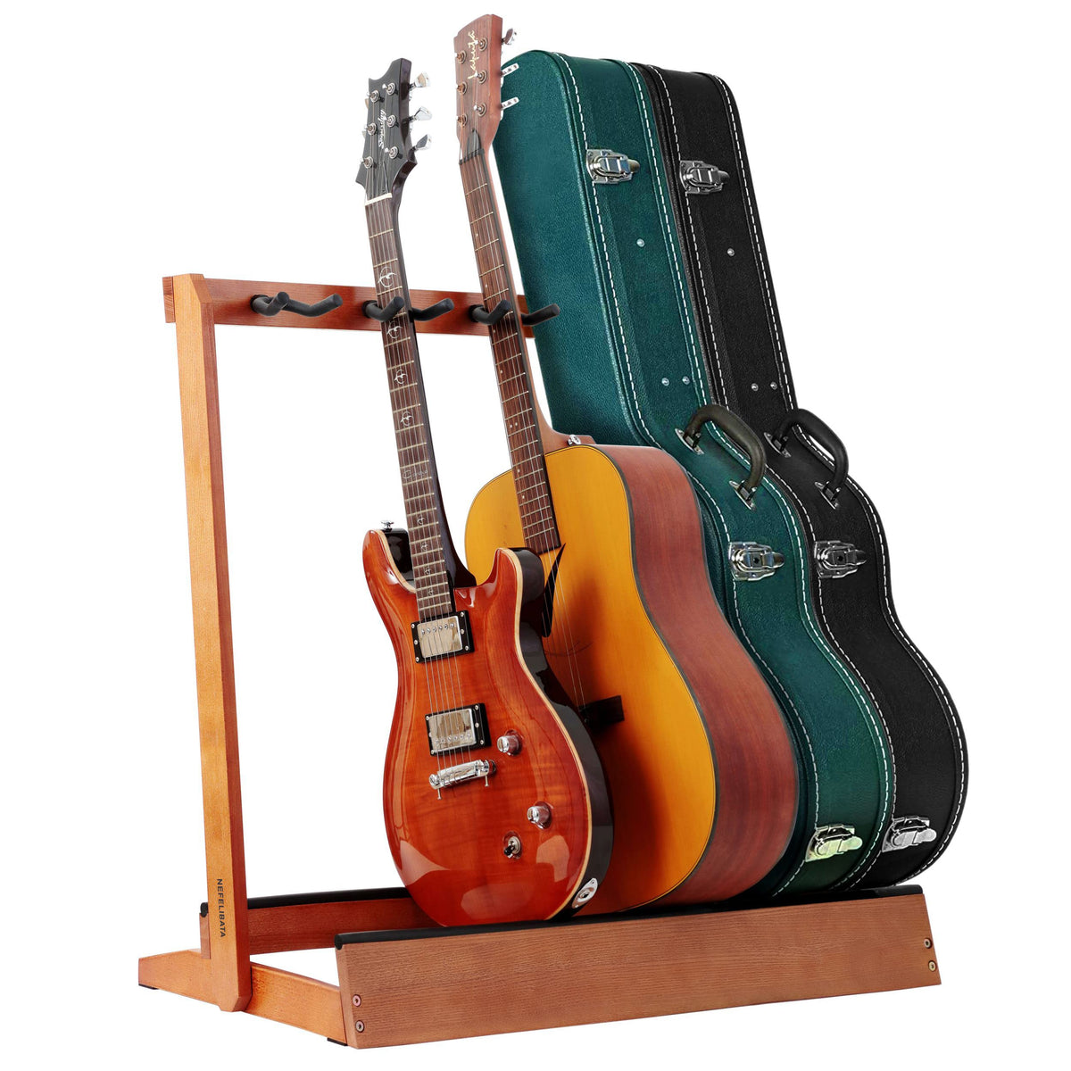 5 Holders Wooden Guitar Stand Floor Rack R7167