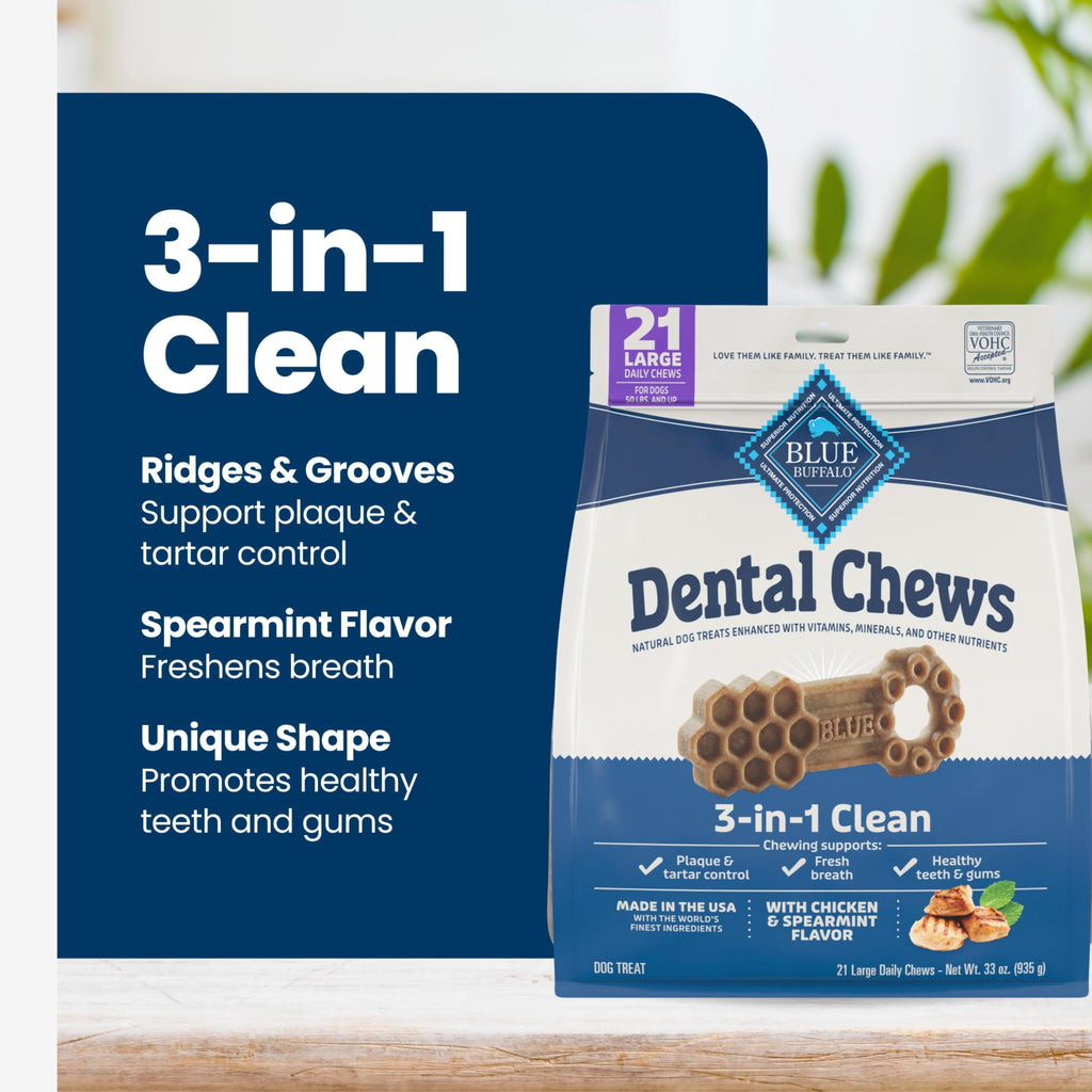 Chicken & Spearmint Large Dental Chews, 33 oz, 21 ct T4162