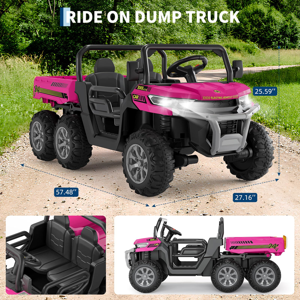 24V 2 Seater Ride On Dump Truck X39856
