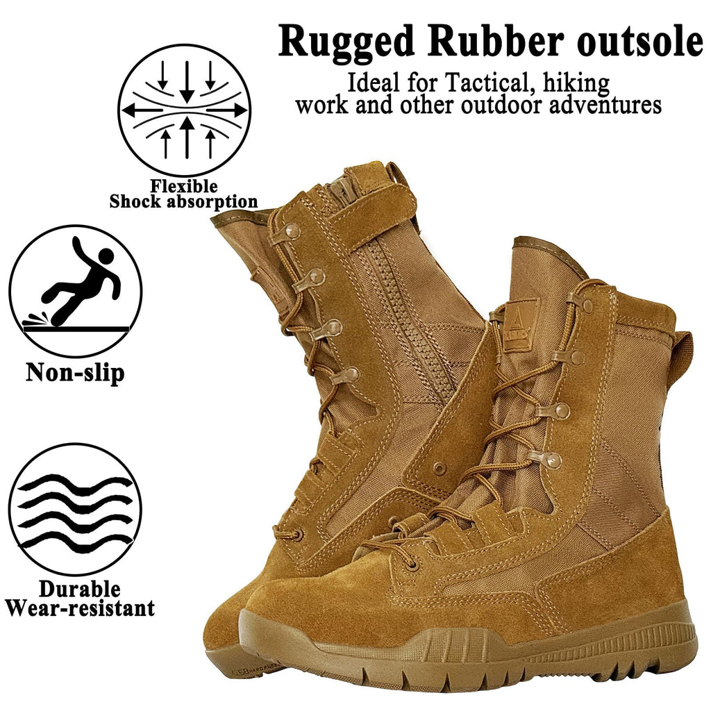 8 Inches Suede Leather Side Zipper Work Boots T93034