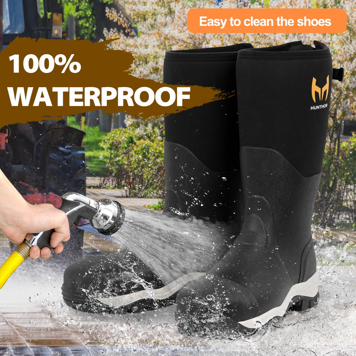 Steel Toe Waterproof Rubber Work Boots Z677287