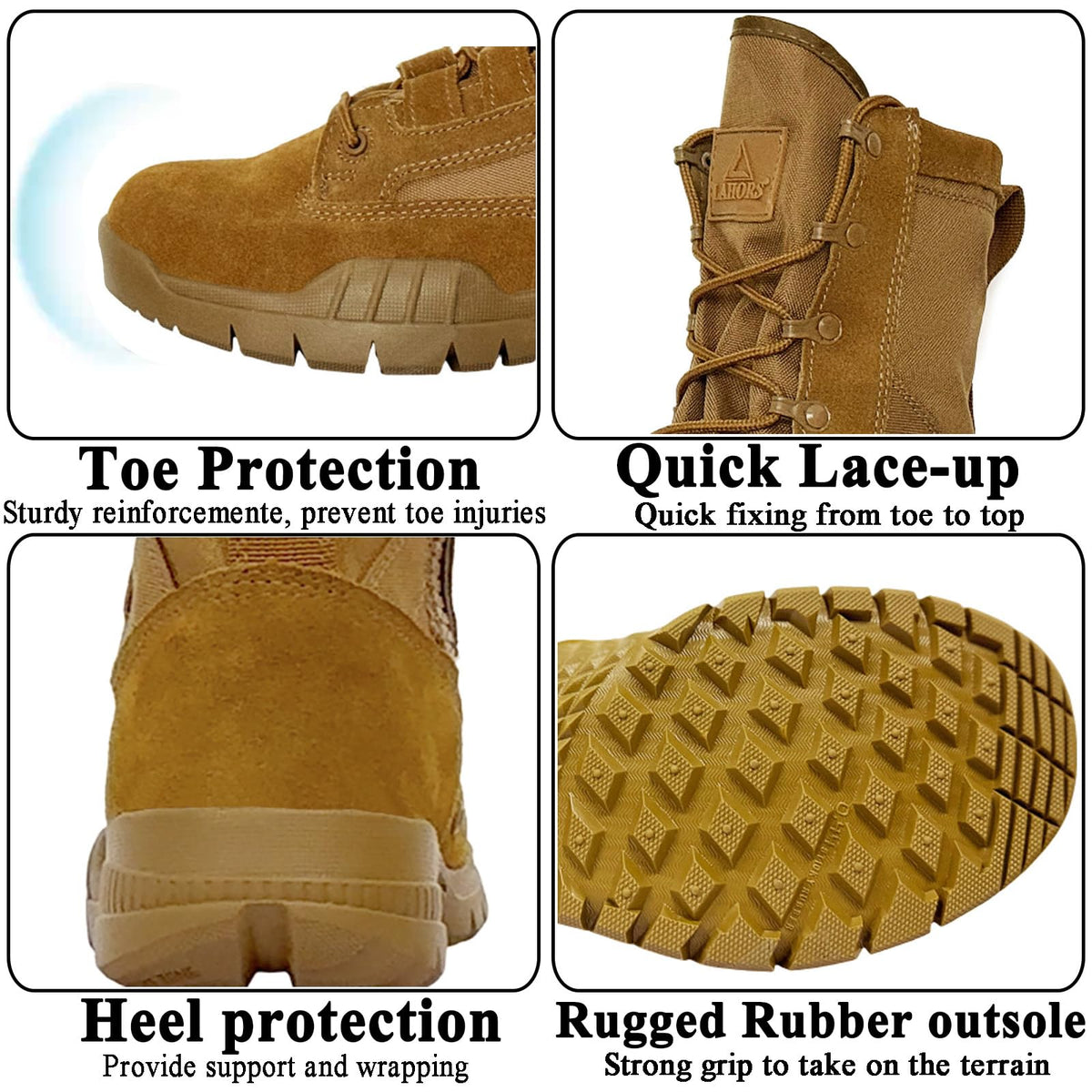 8 Inches Suede Leather Side Zipper Work Boots T93034