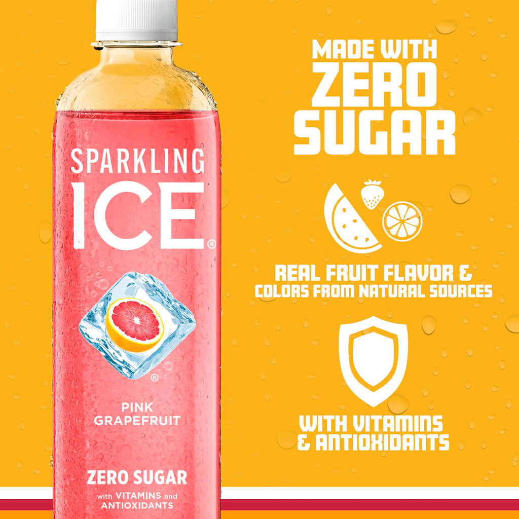 Pink Grapefruit Sparkling Water 17 fl oz Bottles Pack of 12 T75954