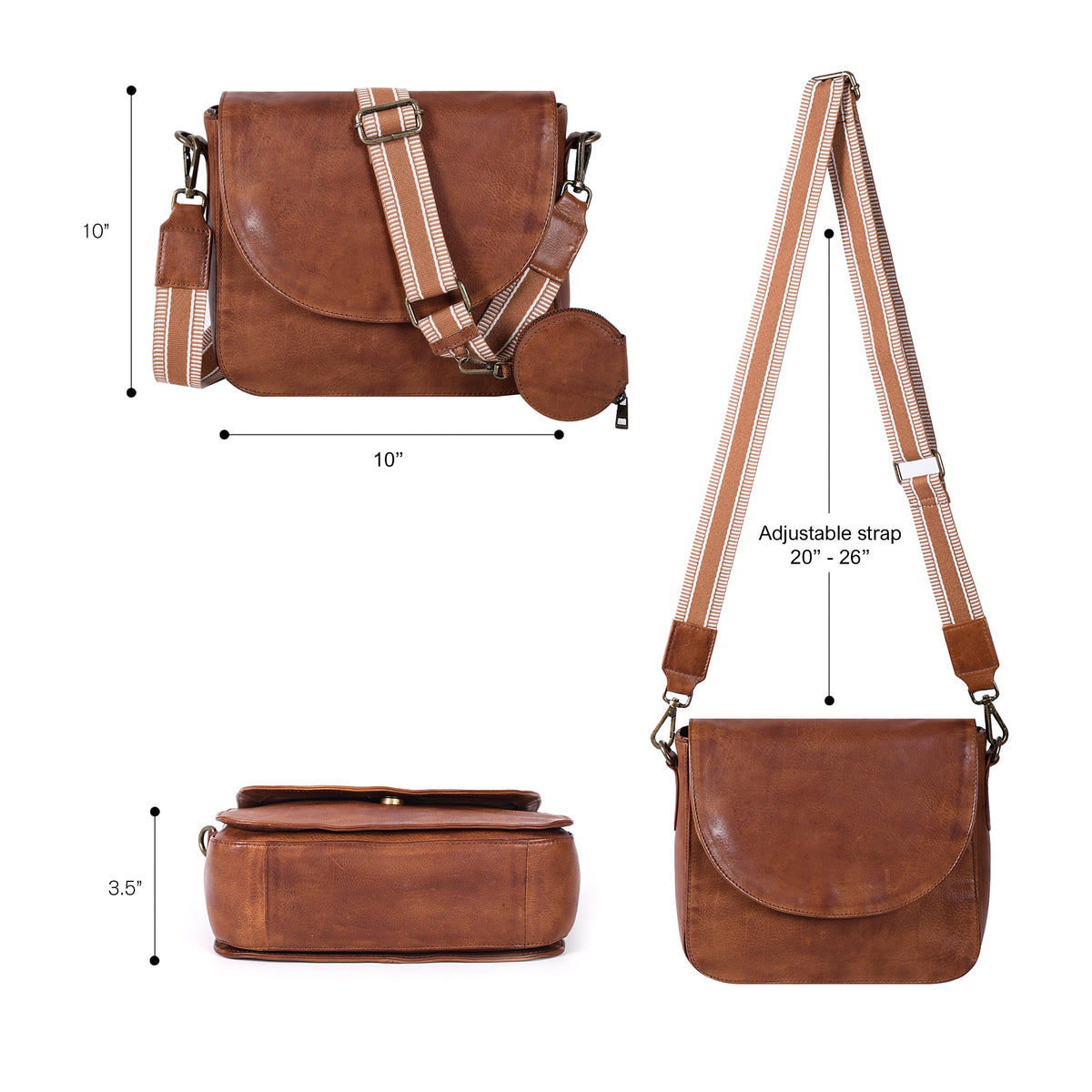 Genuine Leather Crossbody Bag K8755
